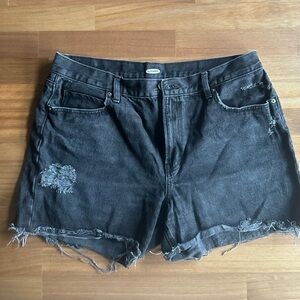 Old Navy Distressed Black Jean Shorts -16
